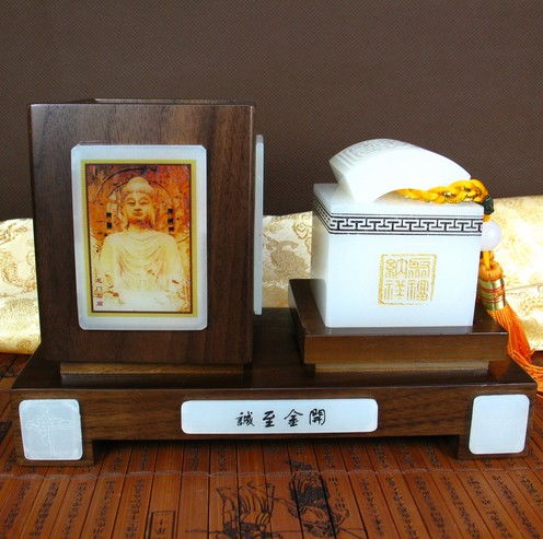 玉石文臺擺件 辦公桌面優(yōu)雅實用的商務工藝禮品
